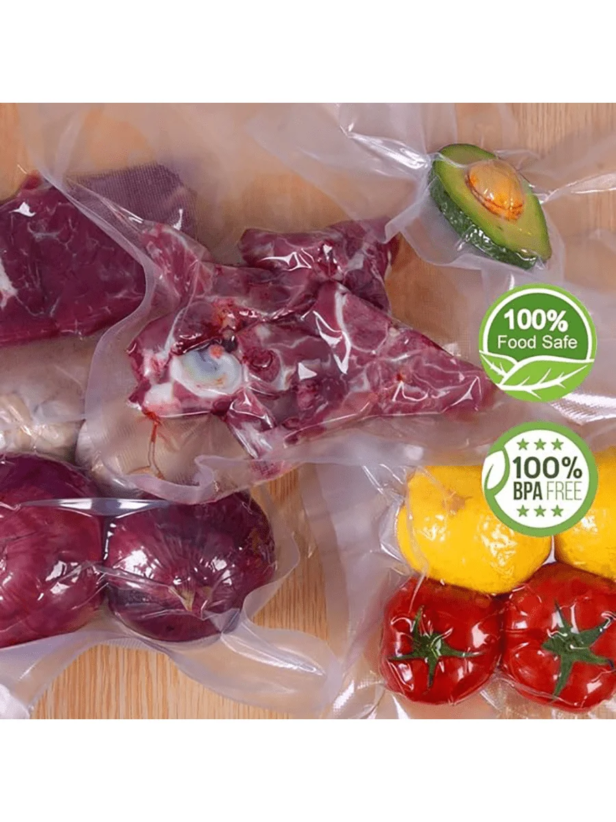 Reusable Vacuum Seal Storage Bags - Dishwasher Safe, Ideal for Fresh Food Preservation