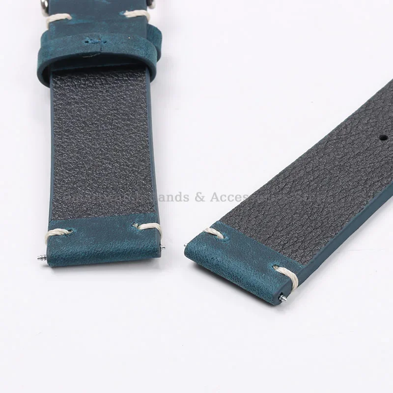 Vintage Brown Calfskin Leather Quick Release Watch Strap Bracelet
