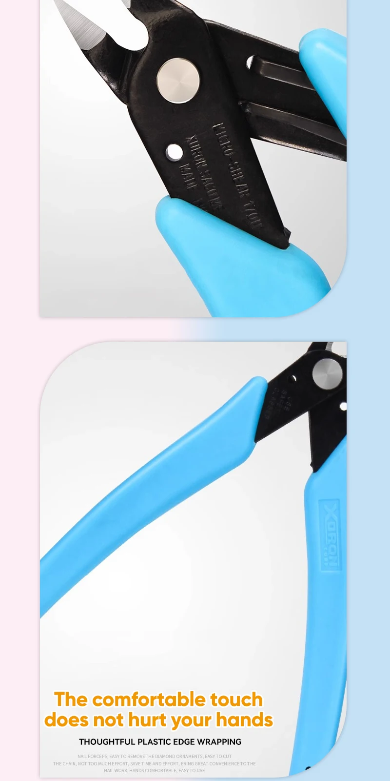 Professionelle Edelstahl Nail Art Werkzeuge Strass Cutter Zange Kette Schere Maniküre Bohren Clipper Remover – Detail 4