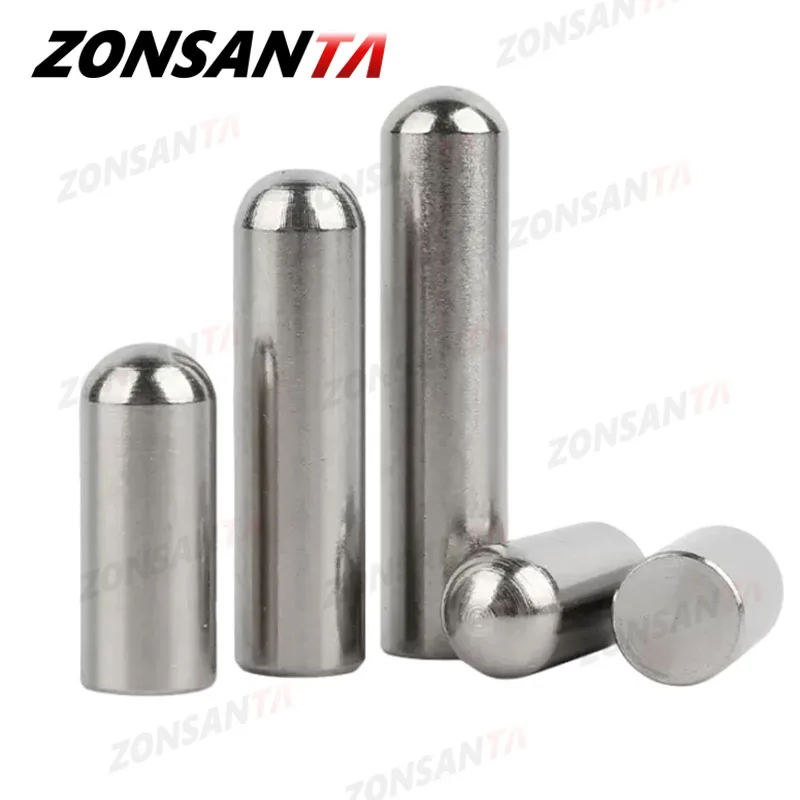 304 Stainless Steel Solid Round Head Cylindrical Pin Locating Dowel M0.8 M1 M1.2 M1.5 M1.8 M2 M2.3 M2.5 M2.8 M3 M3.5 M4 M5 M6 cylindrical locating dowel pin