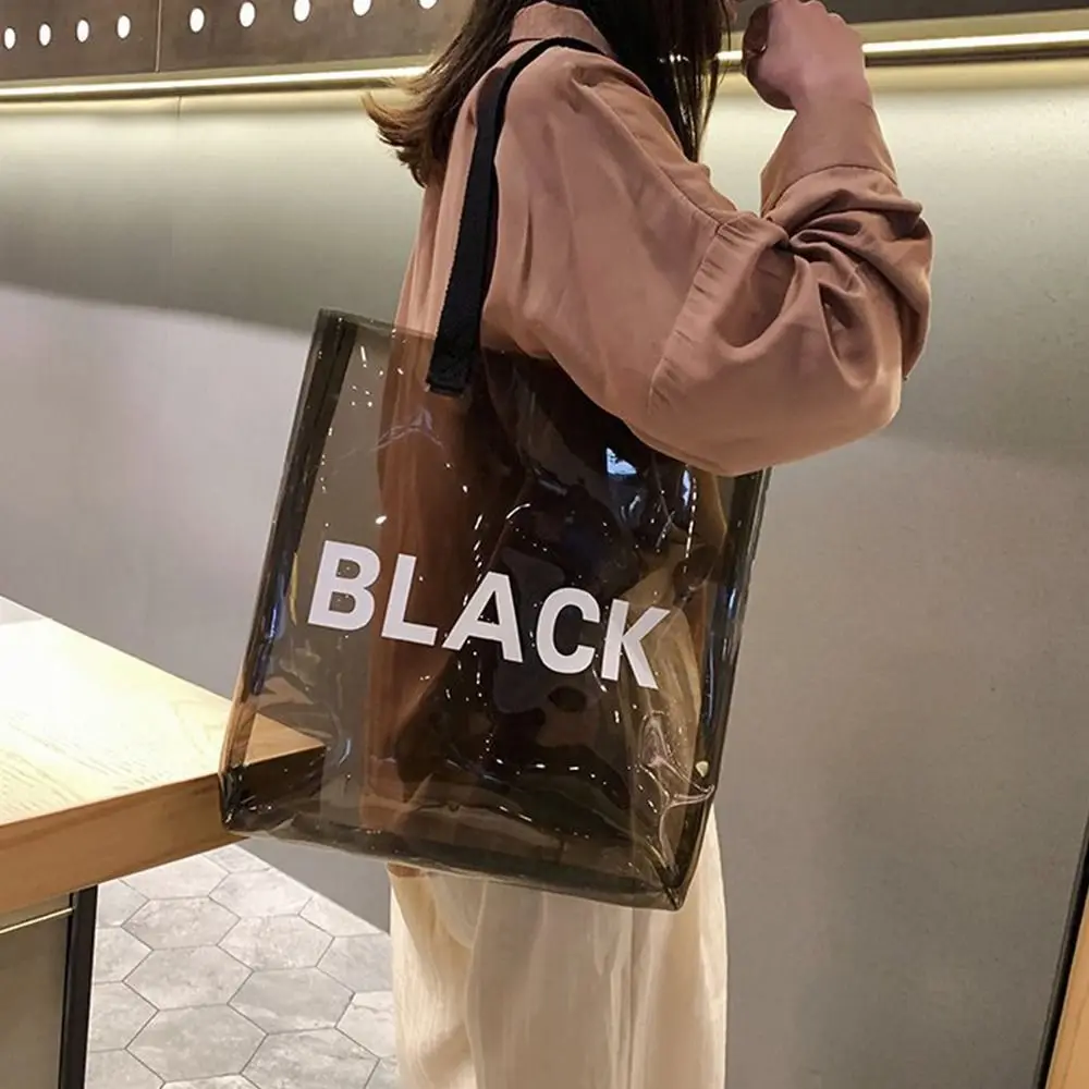 

Водонепроницаемая сумка через плечо, Новинка лета 2023, пляжная сумка-желе из ПВХ с надписью, маленькая сумка-тоут, сумка через плечо, вместительные сумки для покупок