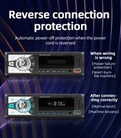 BQCC 1din Universal Car Radio MP3 Player FM/BT/AUX/USB/TF/Mobile Phone Charging 7 Color Lights Wiring Protection Car Audio - Image 2