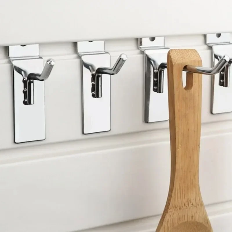 100pcs Metal Panel Holder Goods Shelf Storage Racks Retail Shop Peg Slatwall Hooks Heavy Duty Display Hooks 2