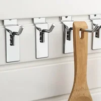 100pcs Metal Panel Holder Goods Shelf Storage Racks Retail Shop Peg Slatwall Hooks Heavy Duty Display Hooks 2