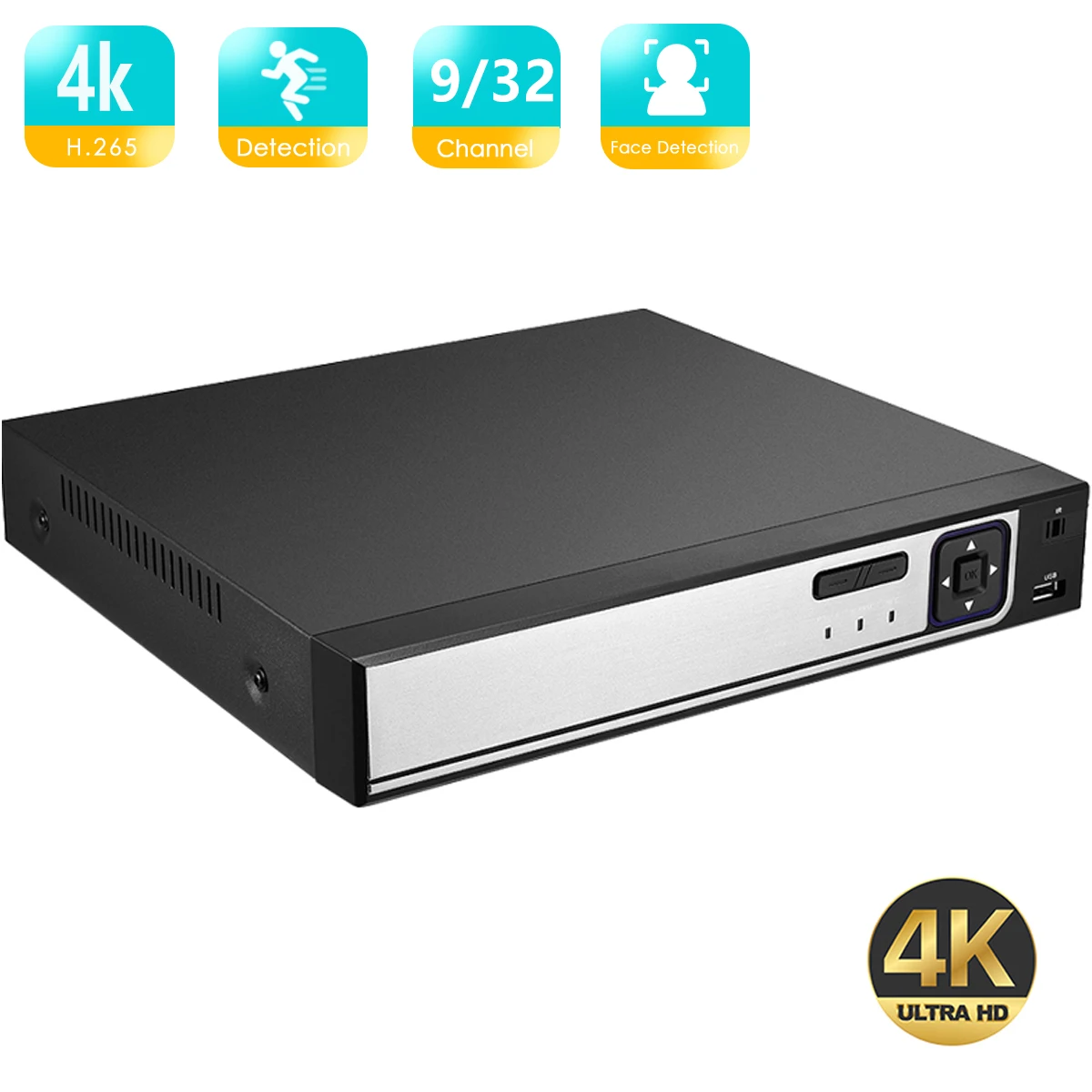 BESDER H.265AI 4K UHD Output CCTV NVR 9CH 16CH 32CH 5MP Video Surveillance Network Recorder Motion Detect P2P Face Detection DVR network video recorder