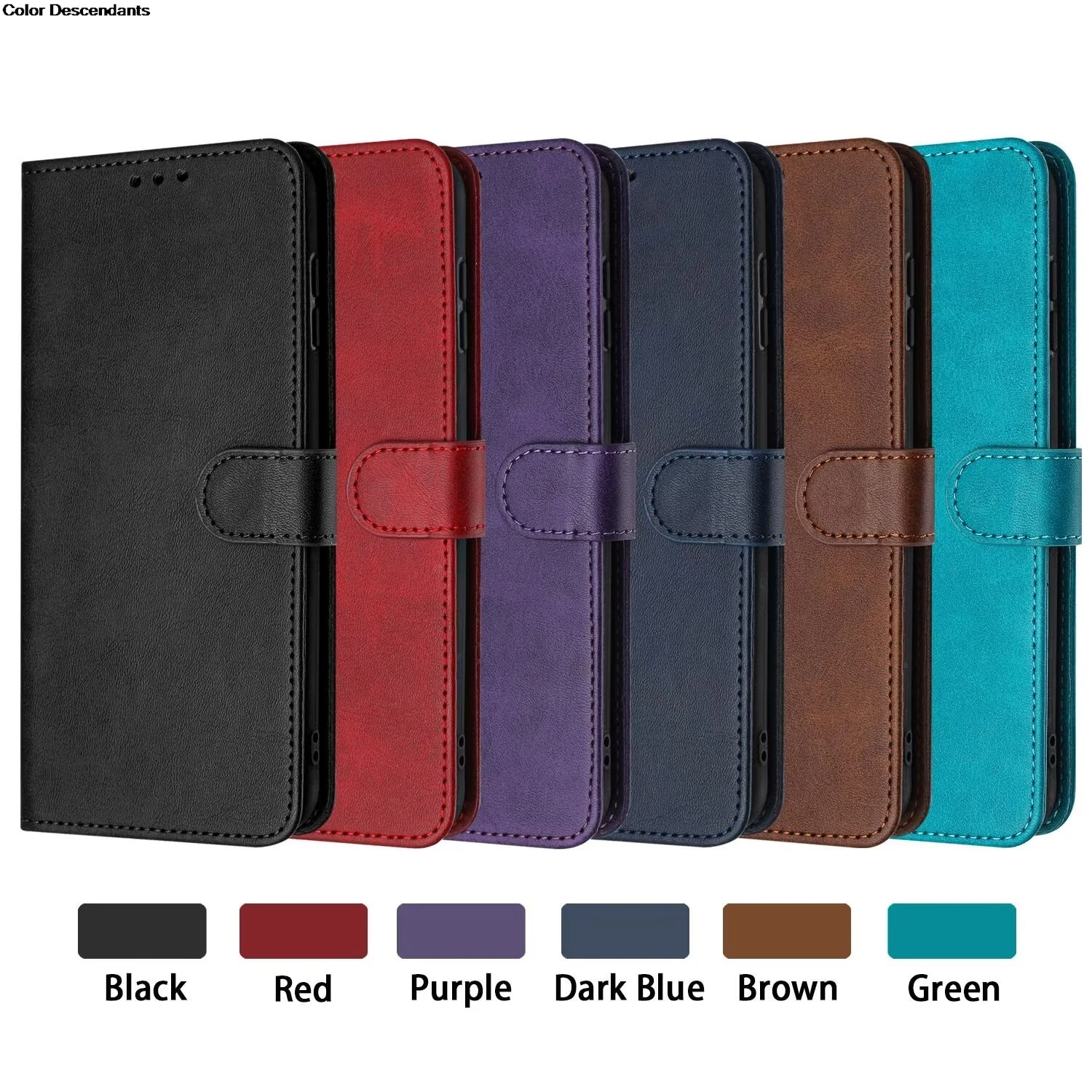 Soft TPU Leather Wallet Flip Phone Case with Card Slot