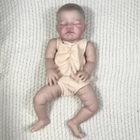 MRB 20inch Already Painted Reborn Doll Parts August Sleeping Baby 3D Painting with Visible Veins Cloth Body Included 1