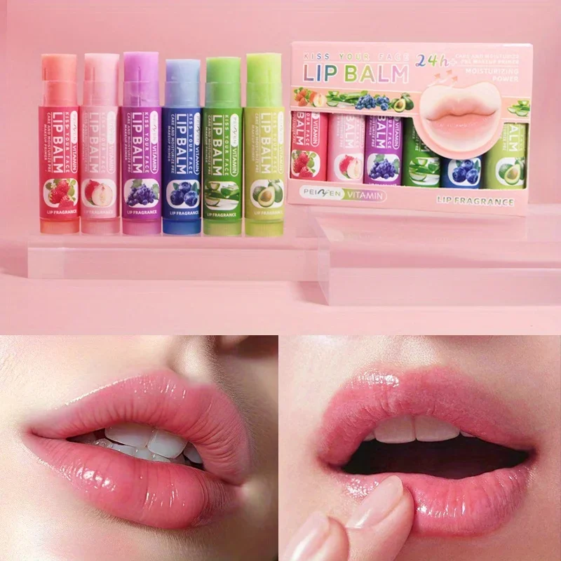 Fruity lip balm boxed, moisturizing, moisturizing, anti-drying and cracking, fading lip pattern makeup 5