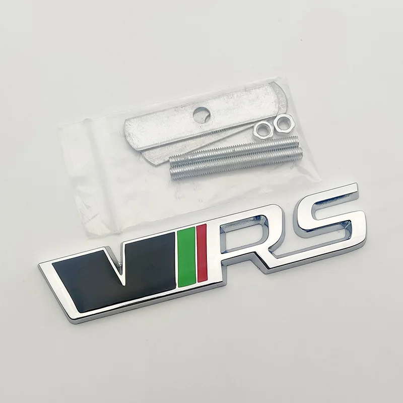 3d RS Logo VRS Emblem Nameplate Car Front Grille Trunk Badge RS VRS Accessories