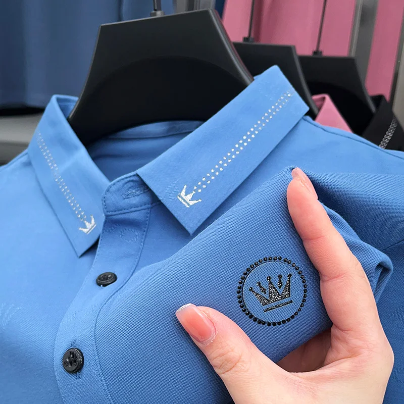 Polo Shirt Camisa Express Fitted High Grade Ice Silk Long Sleeve T