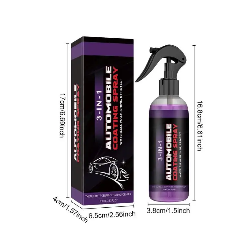 3 In 1 High Protection Quick Car Coating Spray 100ml Cleaning Repair Polishing Spray Coat Ceramic Coating Protective Car Kit