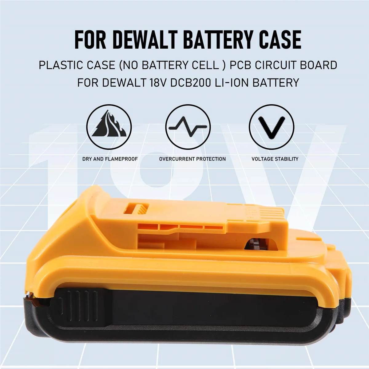 Boîtier en plastique de remplacement de batterie pour DeWalt, couvercle de batterie, 20V, DCB201,DCB203,DCB204,DCB200, 18V, pièces pour 3A, 4A, 5A