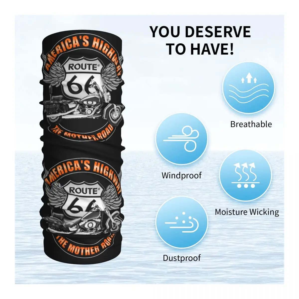 Route 66 Mother Road Bandana Winter Neck Warmer Women Windproof Wrap Face Scarf For Hiking Motorcycle Gaiter Headband bandana scarf bandana neck warmer