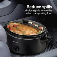 Hamilton Beach Stay or Go Portable Slow Cooker with Lid Lock, Dishwasher-Safe Crock, 6-Quart, Black 33261 2