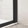 Shower Door Bathroom Semi-Framed Fixed Shower Glass Door Single Shower Screen in Matte Black Clear Tempered Glass Shower Door 5