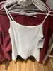 Eyelet White Tank Pant Home Set Woman Bow Slim Crop Top+Elastic High Waist Straight Trousers Summer Cotton Pajama 2 Piece Sets 3