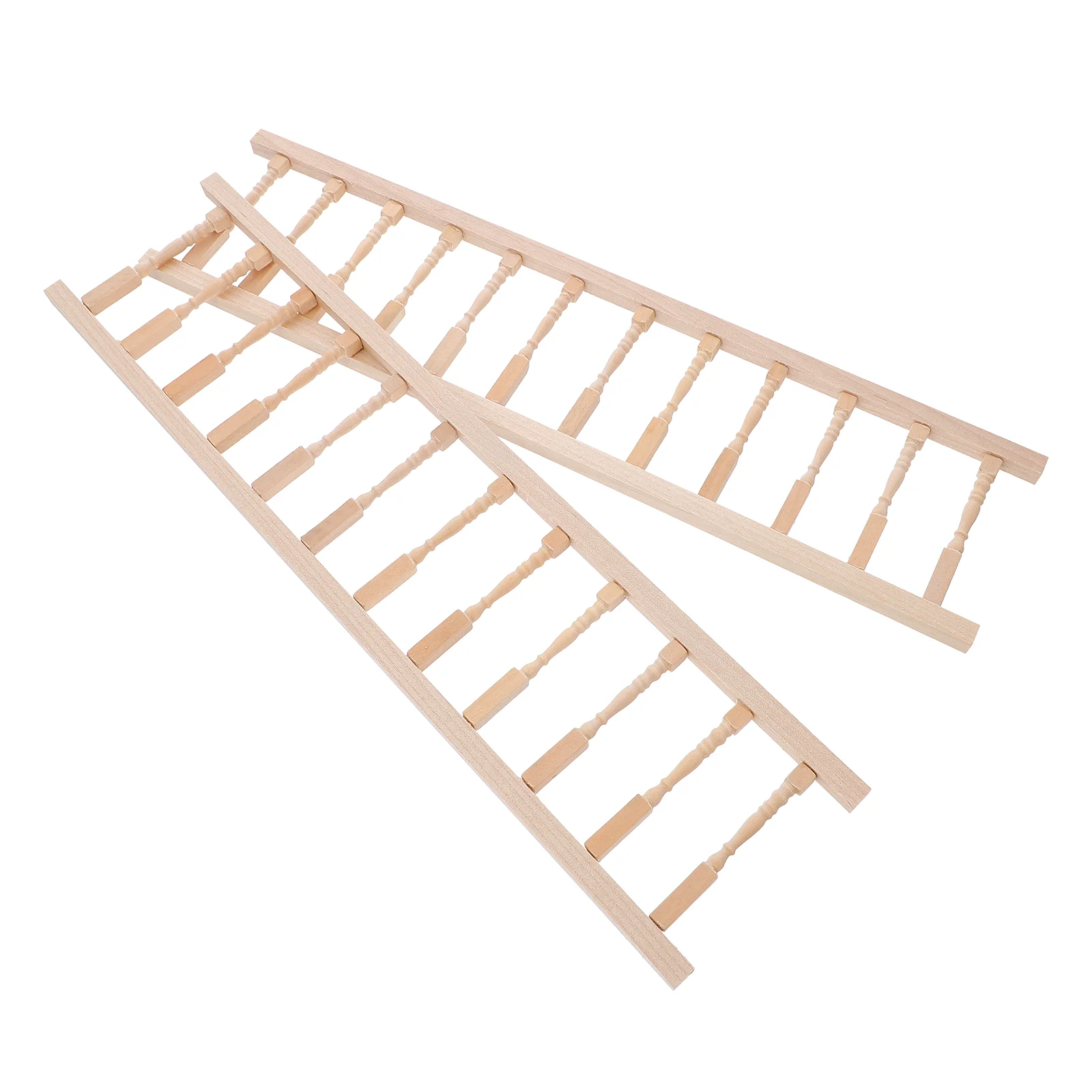 

2 Pcs House Handrail Wood Decor Miniature Furniture Toys Dollhouse Cosplay Role-play Props Decors Child Kids