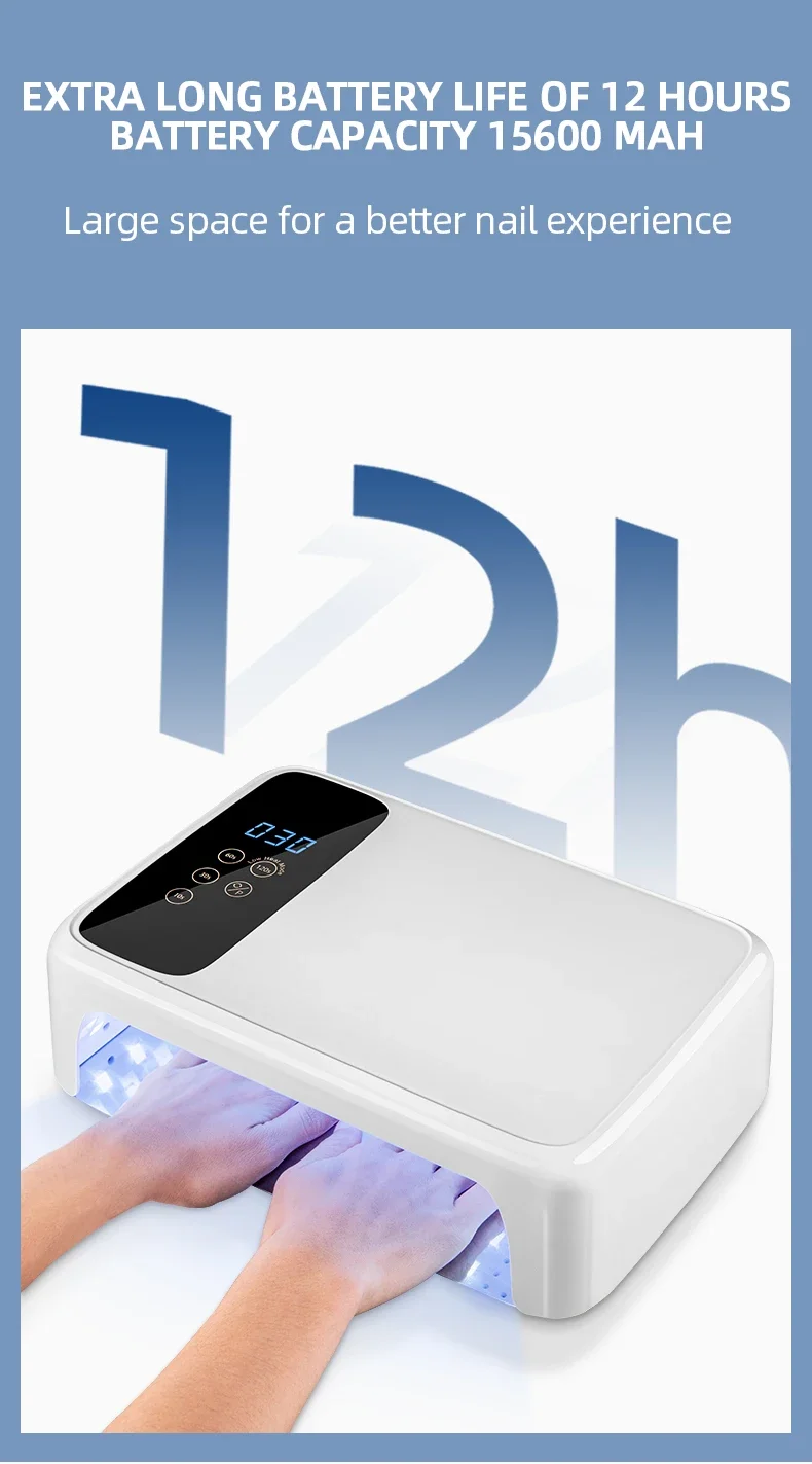 138W Rechargeable Wireless Nail UV Lamp - 69LEDS