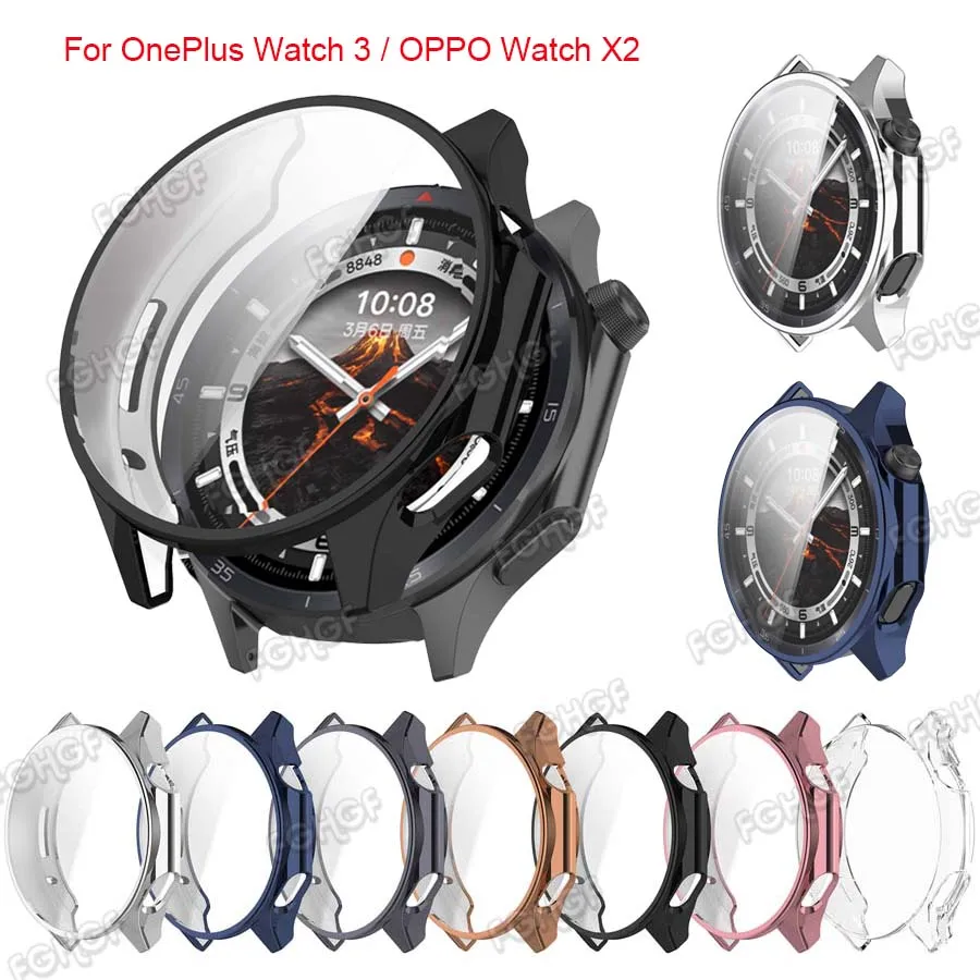 For OnePlus Watch 3 Case Cover Soft TPU All-around Protective Shell Bumper For Oppo Watch X2 Screen Protector Case Accessories