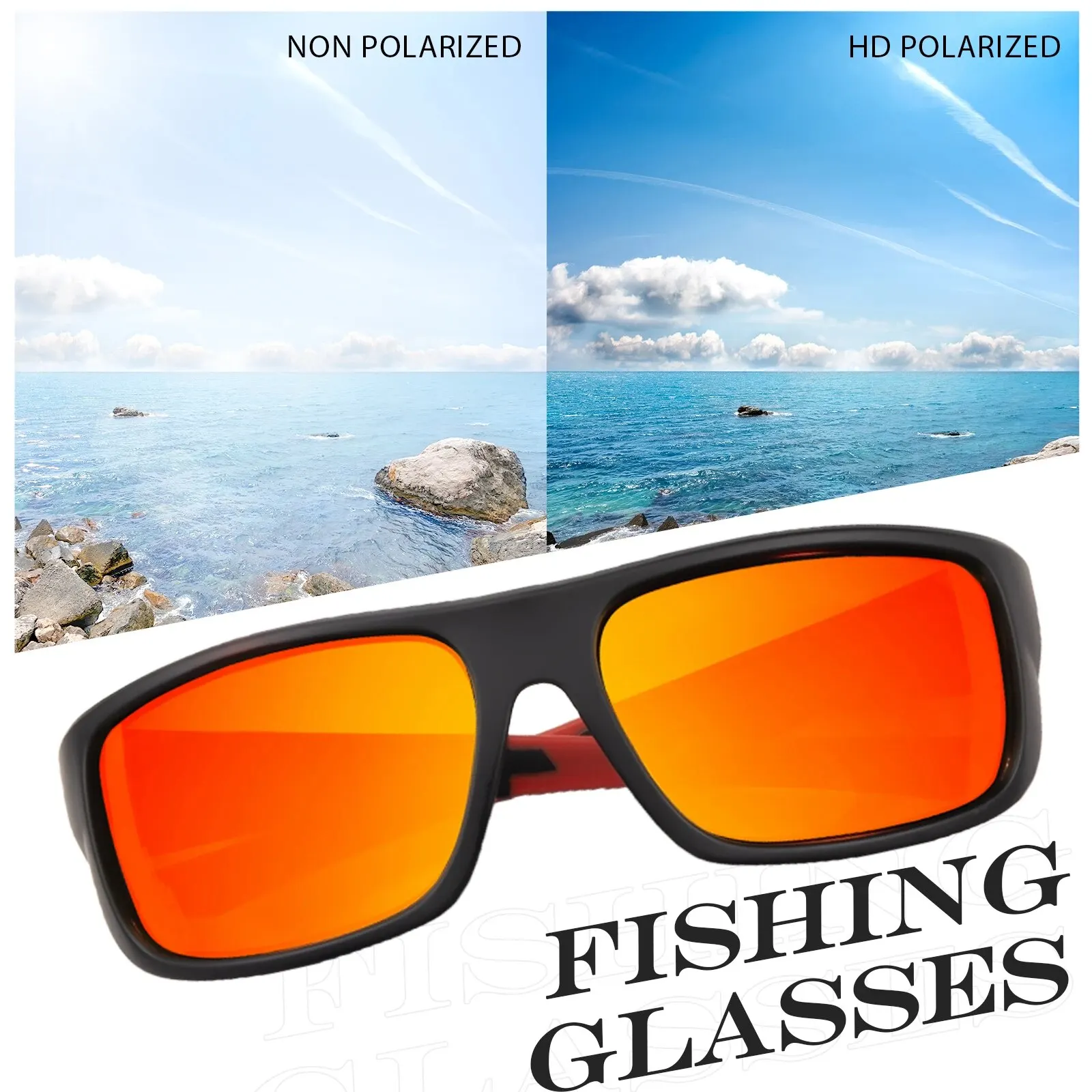 KAPVOE Fishing Goggles Polarized Sunglasses Outdoor Sports Cycling Glasses For Men Women Glasses Polarized Bike Riding Fishing