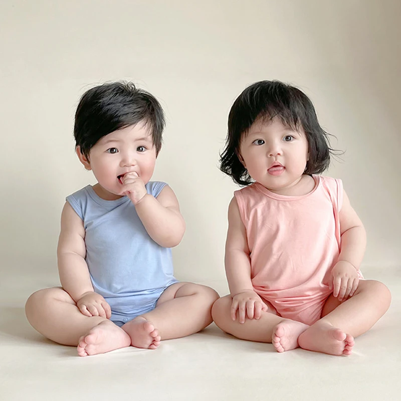 2023 Summer Baby Romper Modal Baby Boy Girl Clothes Sleeveless Newborn Baby Bodysuit Soft Comfortable Baby Clothing