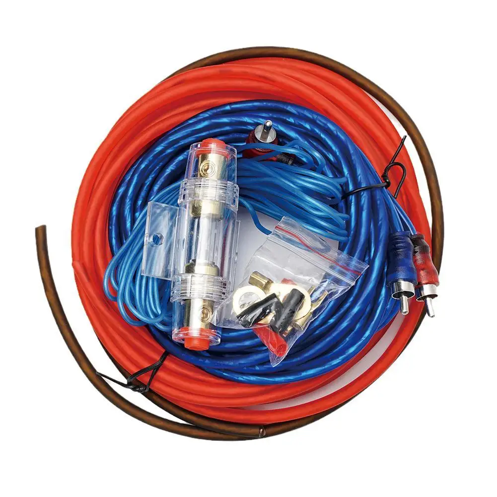 60 AMP Fuse Holder 8GA Power Cable Subwoofer Speaker Car Audio Wire Wiring Amplifier Installation Wires RCA Power Cable Fuse Kit