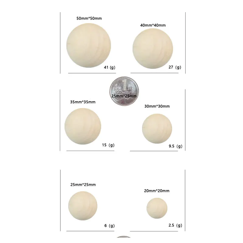 AHANDMAKER 6 Stück Natur Holzperlen (75 Mm) – Unbehandelte Holzkugeln Zum Basteln & Dekorieren