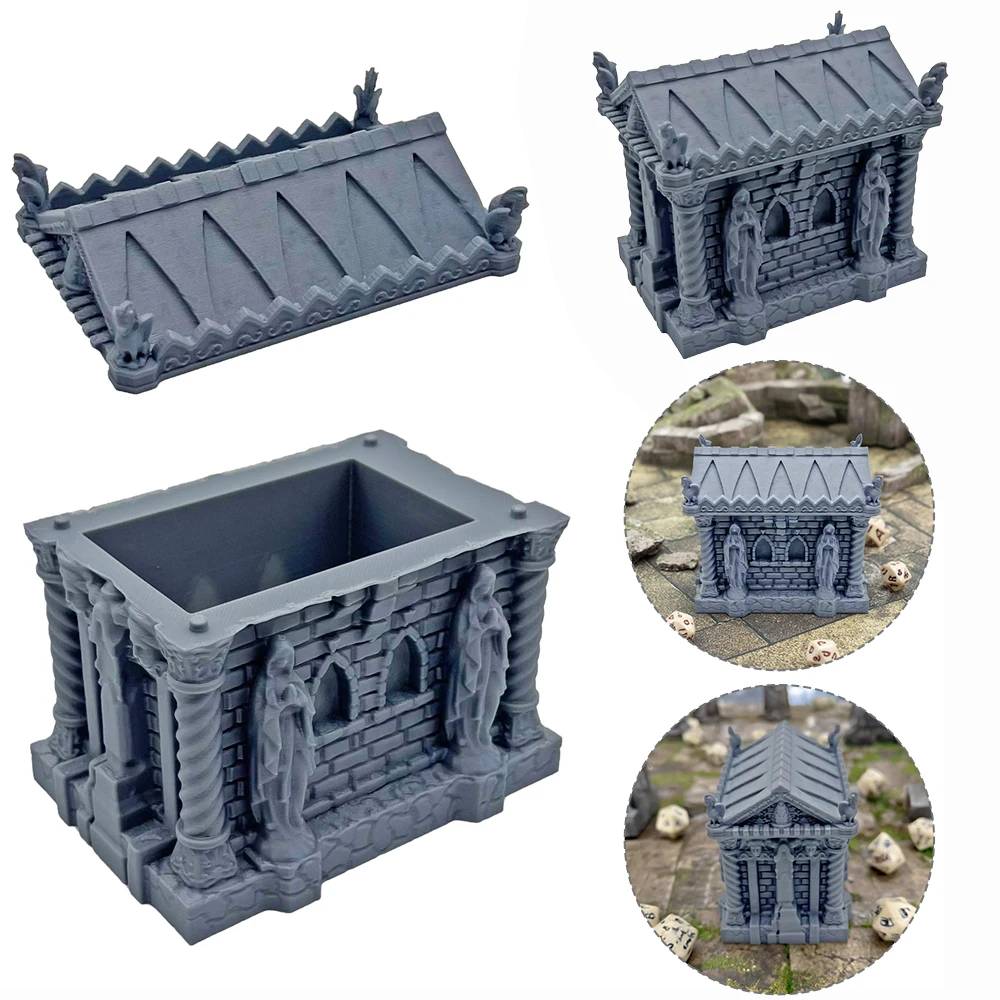 고딕풍 무도색 탈부착식 상단 RPG 지형 모형(D&D 장면 장) 3D 묘지 묘비..