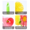 1PC Flower Shape Plastic Cleaning Brush with Holder Handle Pot Washing Brush Kitchen Washing Brush Household Pot Washing Brush 5