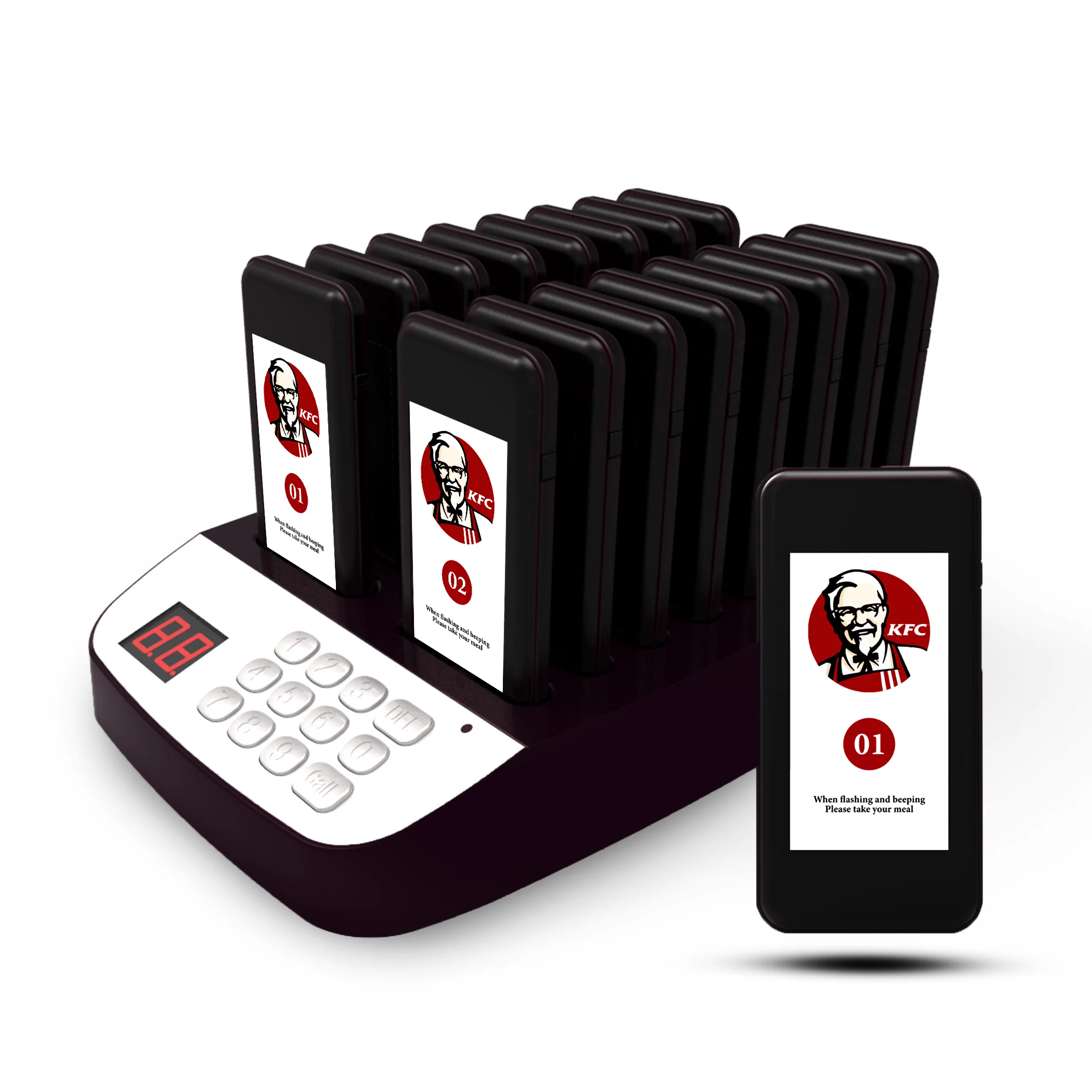Restaurant call pager system 16 coaster buzzer wireless call free 20 paegrs waterproof food Cafe