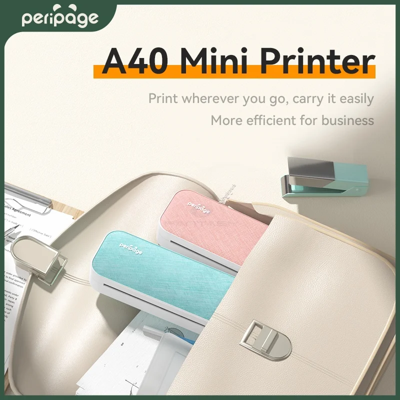 

Peripage Portable A4 Printer Mini Inkless Thermal Paper Wireless Bluetooth Phone Photo Size A40 can print tattoo paper