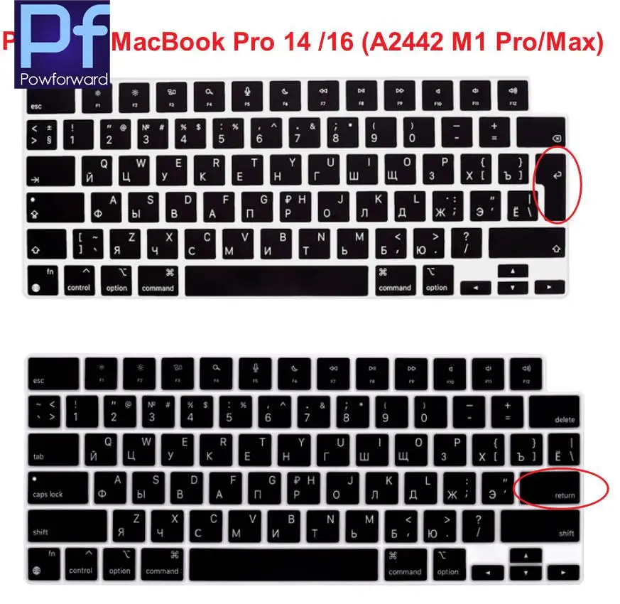 Silicone Keyboard Cover for Russian Russia Letter M1 Pro/M1 Max Chip MacBook Pro 14