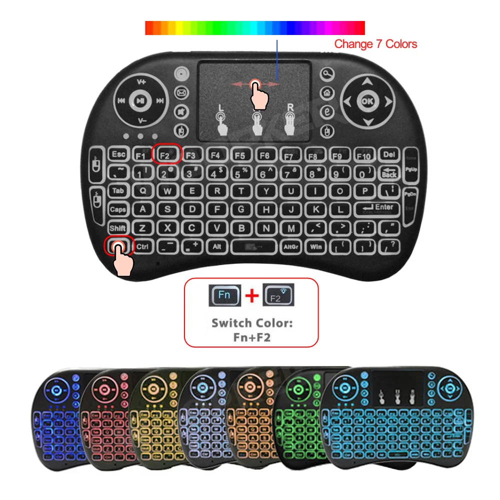 Woopker Wireless i8 Mini Keyboard 2.4GHz Russian English Hebrew