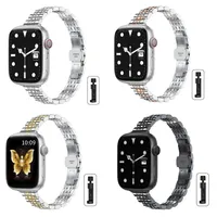 Bracelet mince en acier inoxydable pour bracelet de montre Apple Ultra 3 49mm 45mm 44 42 41 40 46mm mince pour iwatch série 11/10/9/8/7/6/5/4/SE 3 1