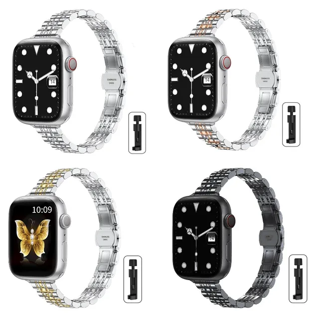 Bracelet mince en acier inoxydable pour bracelet de montre Apple Ultra 3 49mm 45mm 44 42 41 40 46mm mince pour iwatch série 11/10/9/8/7/6/5/4/SE 3 1