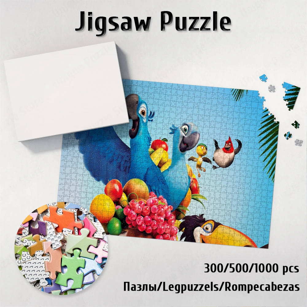 

Disney Bird 300/500/1000 Pieces Puzzle Board Games Rio Jigsaw Learning Education Decompressing Games and Puzzles for Kids Adults