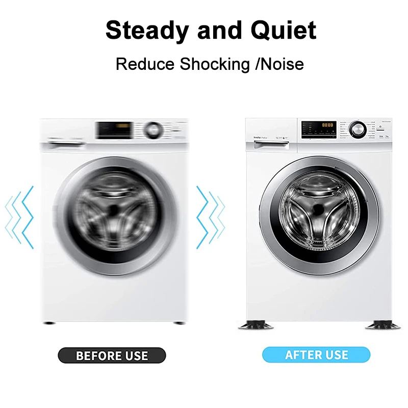 Anti-Vibration Washing Machine Pads Rubber Non-Slip Mats Universal Silent Skid Raiser Refrigerator Feet Fixed Pads washing machine pads