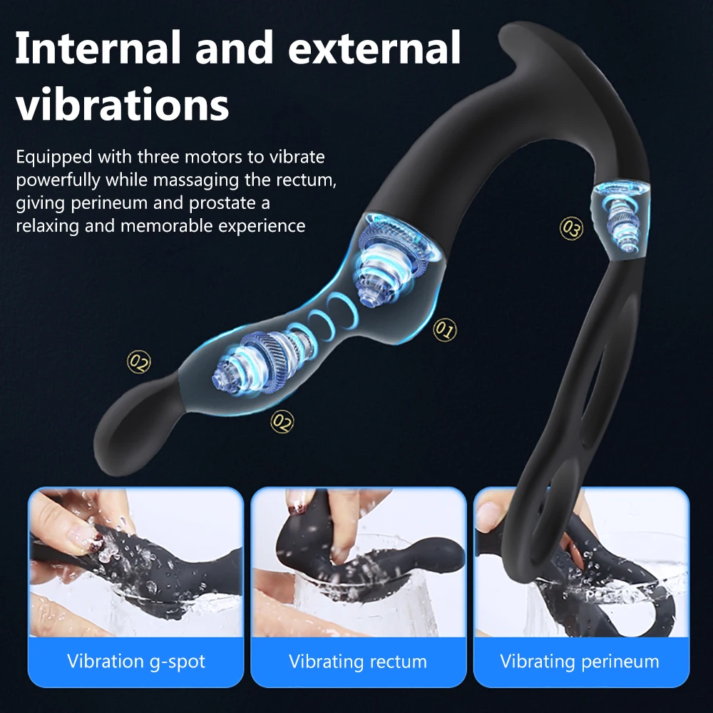10 Speeds Vibrating Anal Plug Sex Toys Vibrator Male Masturbation Prostate Massage Penis Ring Wireless Remote Control Adult — view 3