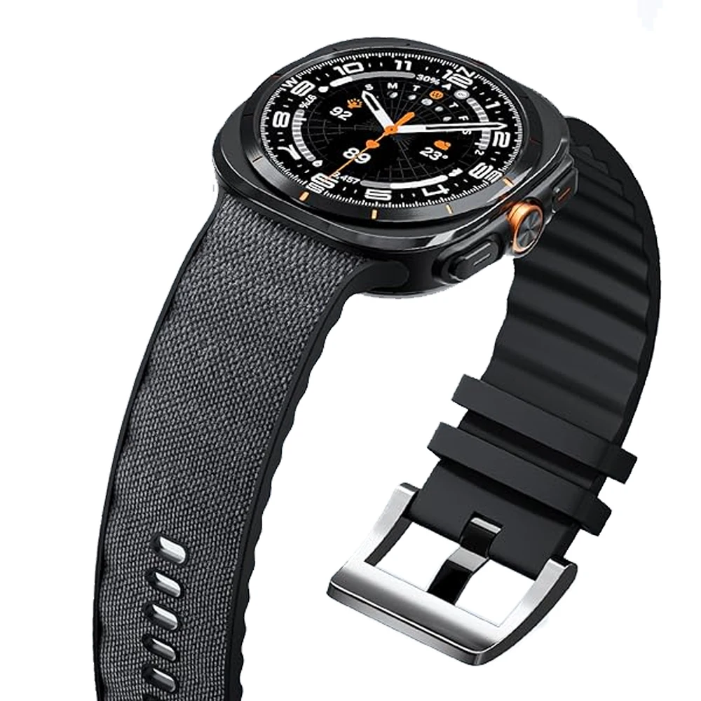 Enhanced Product Title: Premium Silicone and Nylon Sport Strap