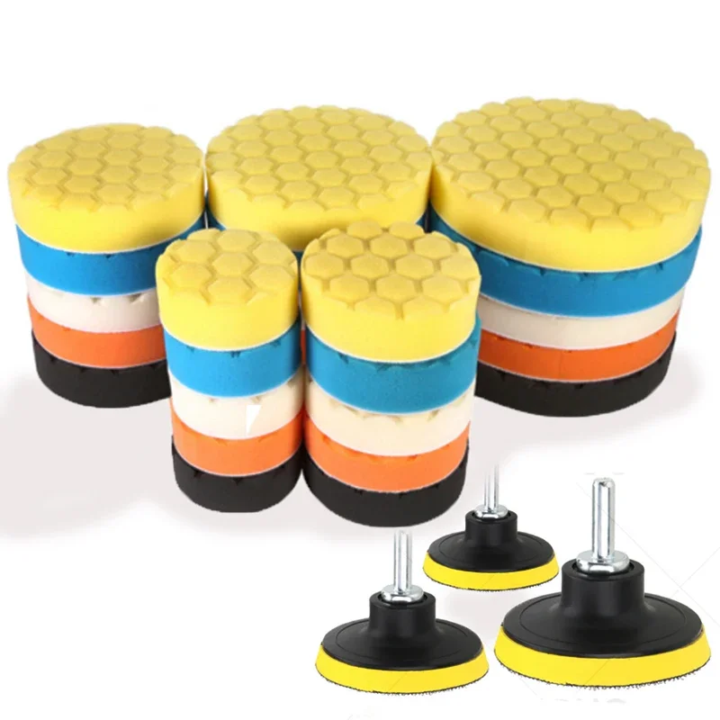 3/4/5/6/7inch CarPolishing Disc 8Pcs Self-Adhesive Buffing Waxing Sponge Wool Wheel Polishing Pad For Car Polisher Drill Adapter car polishing kit
