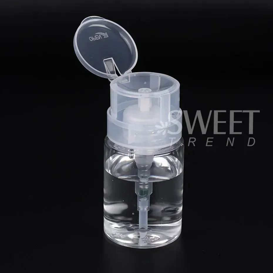 Nail Storage Bottles Refillable Empty Liquid Press Pump Dispenser Nail Art Polish Remover Cleaner 100 ml
