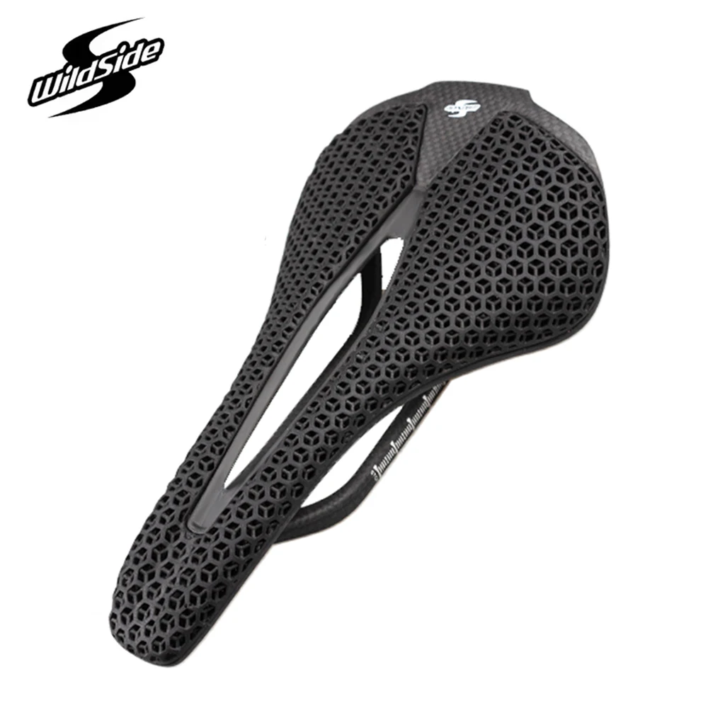 Bicycle Saddle Wildside 3D Printed Bicycle Saddle MTB Road Ultra light Carbon Bow Plate Bike Seat Comfortable Racing 247*135mm
