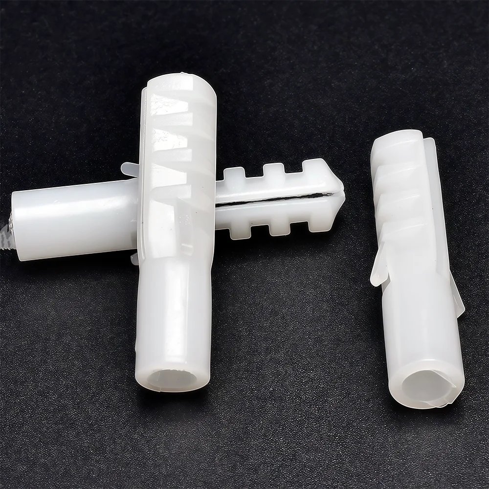 20-80pcs Drywall Anchor Kit White Plastic Expansion Tube Wall Plug For Self-tapping Screw