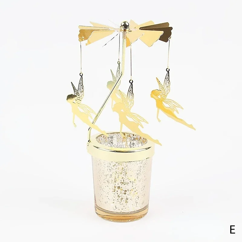 Romantic Valentine's Day Gift Rotating Angel/Rose/Xmas Snowflake Candlestick Candle Tea Lamp Holder Home Party Decoration christmas decorations candle holders