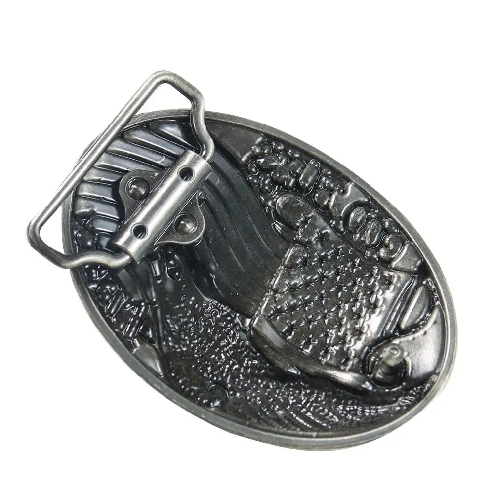 4cm National Enamel American Flag Silver Eagle Men Belt Buckle Men\'s God Bless Oval Leather Craft Male Strap Jeans Accessories