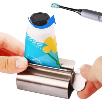 Rullo per schiacciare in acciaio inossidabile Ruota dispenser per unguenti Cosmetici Accessori per il bagno Rullo per tubo per spremi dentifricio 1
