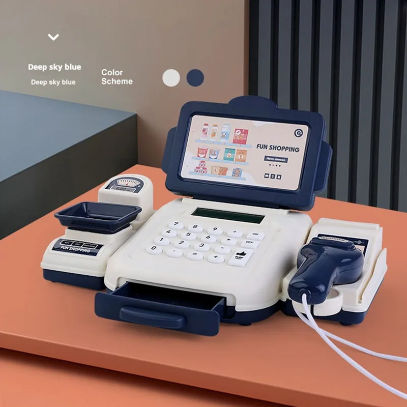 New Children's Supermarket Cash Register Calculator Scan Shopping Card Cash Register Play Every Family Toys Boys Girls Gifts