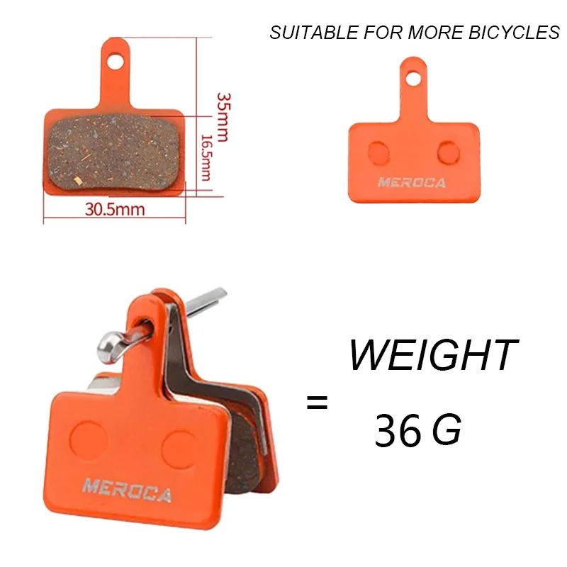 Bicycle Hydraulic Brake Pads MEROCA MTB Disc Brake Pads Resin semi-metal for ShimanoB01S Mountain Bike