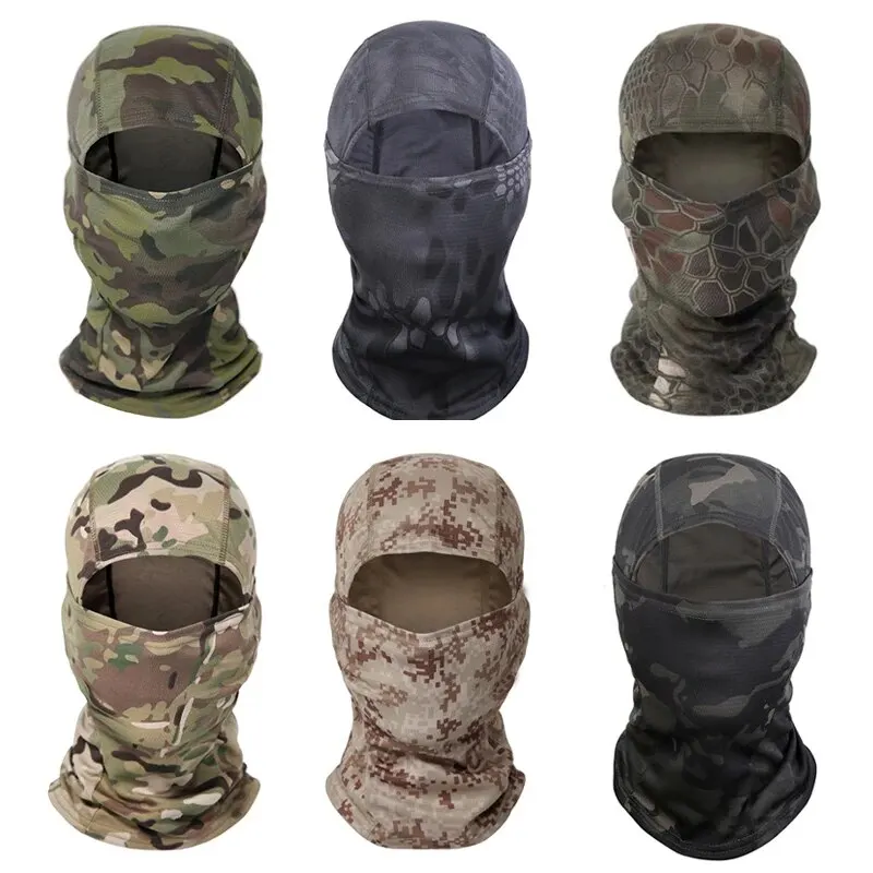 Outdoor Cycling Face Mask Sunscreen Insect Proof Breathable Sweat Absorbing Camouflage Hood Quick Drying Hat And Headscarf cycling face mask