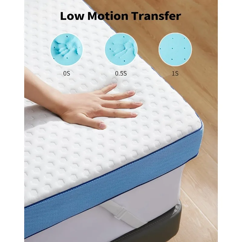 4 Inch Firm Mattress Topper, Cooling Gel-Infused Memory Foam Bed Topper, High-Density Mattress Pad, CertiPUR-US Certified